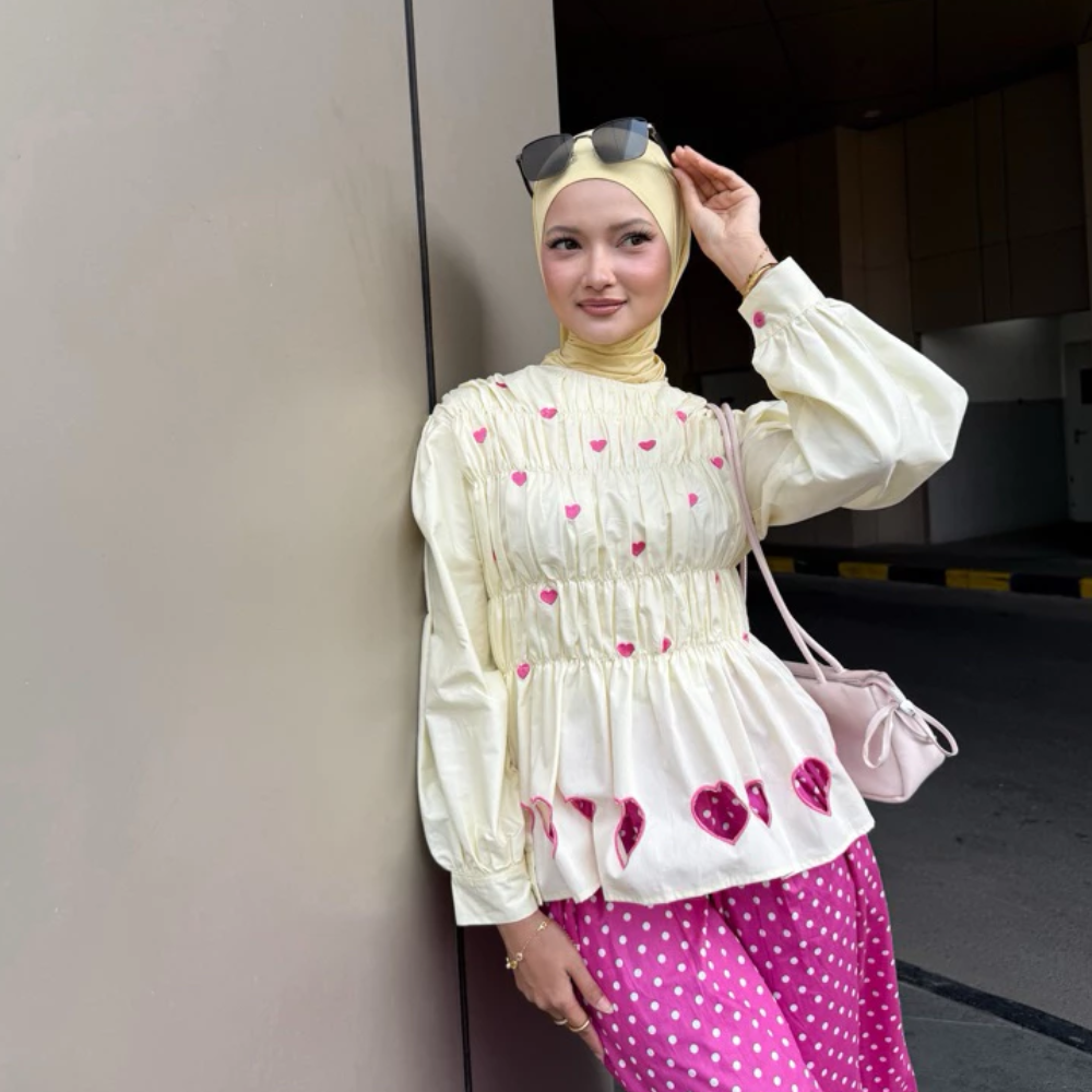 Love Embroidery Poplin Blouse