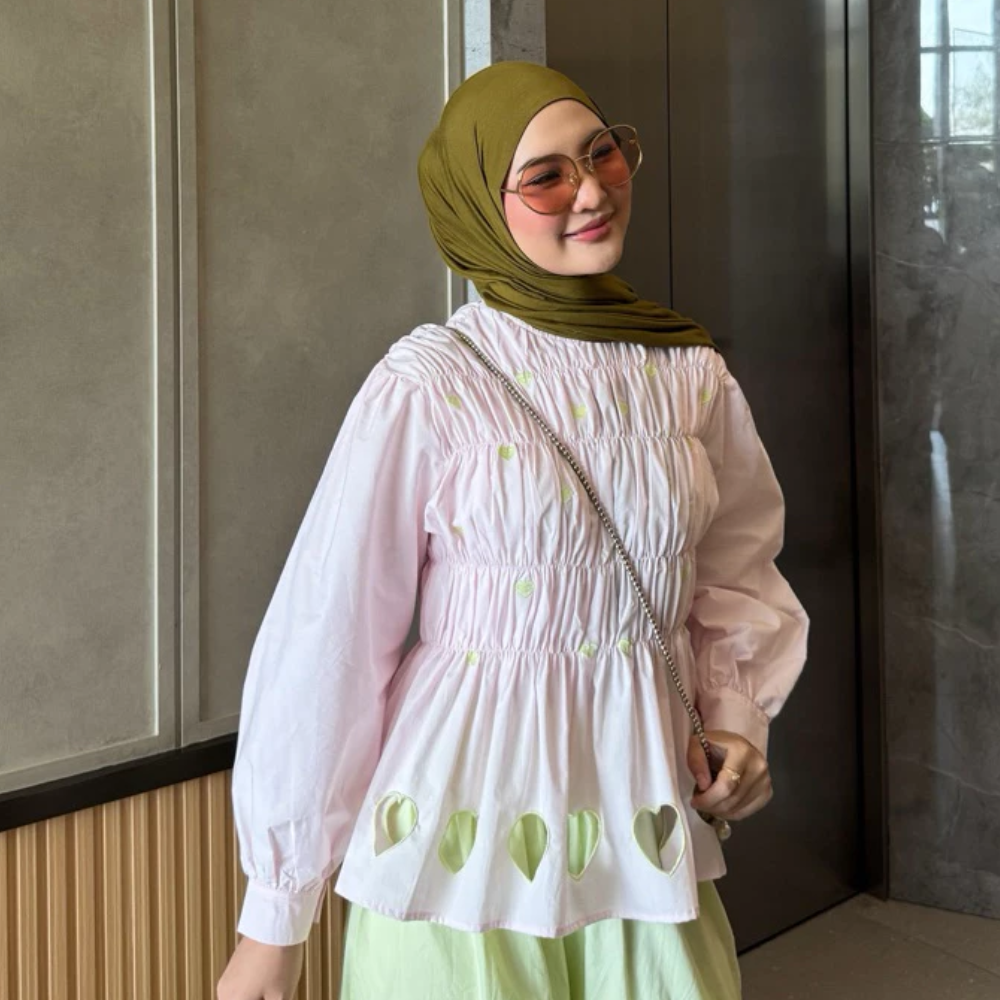 Love Embroidery Poplin Blouse