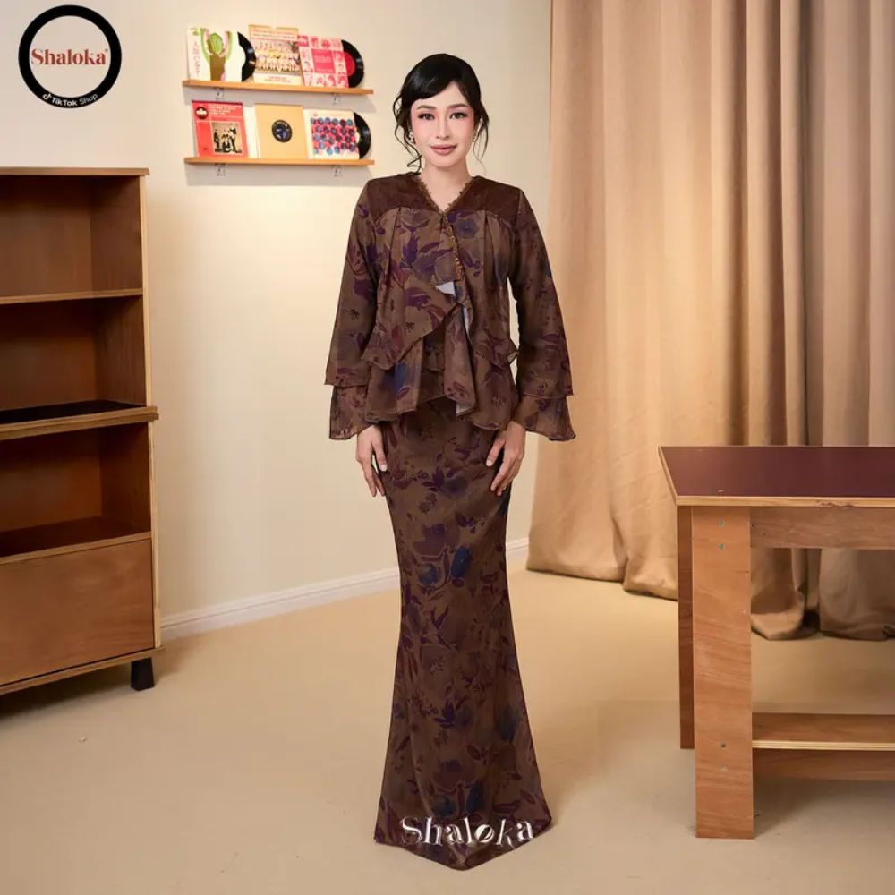 PRE ORDER | EvaRose Kurung Doll Printed Chiffon Lace Moden