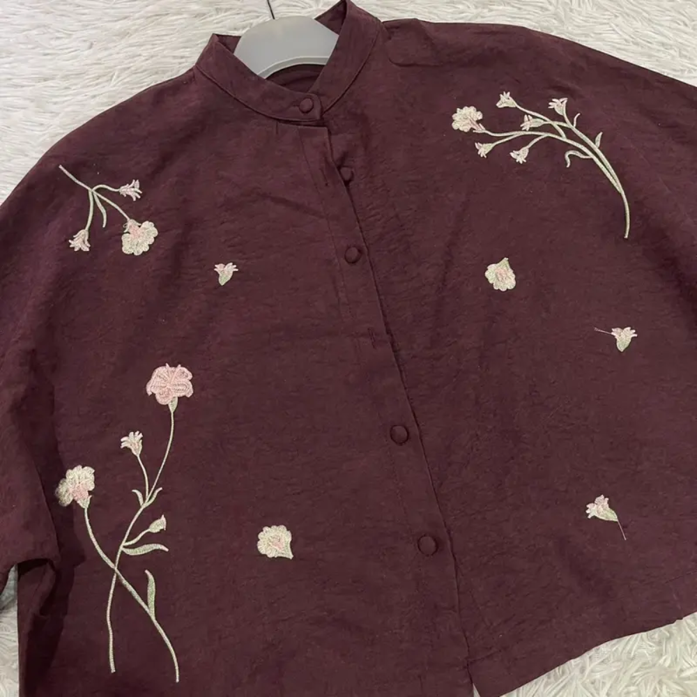 Floral Embroidered Loose Top