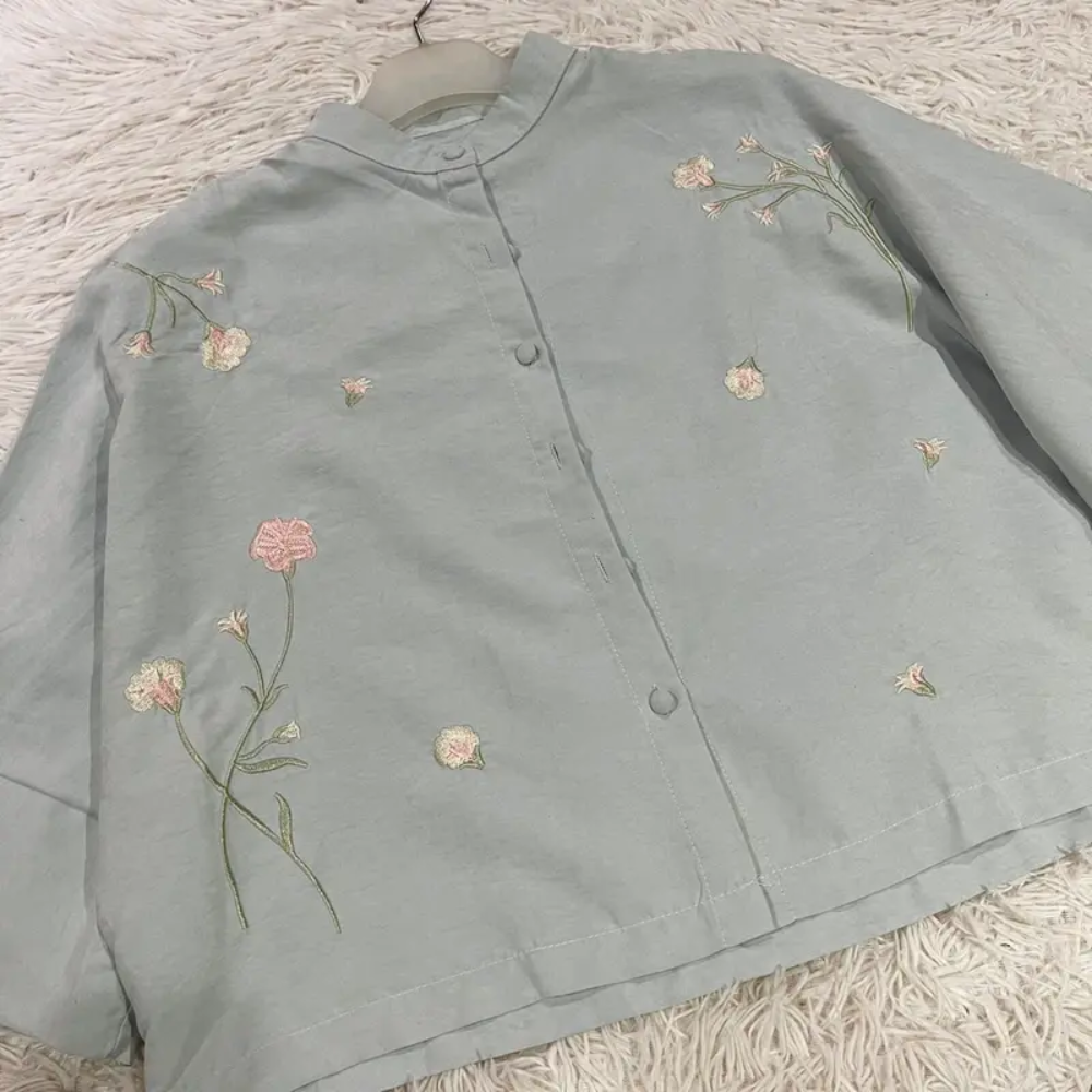 Floral Embroidered Loose Top