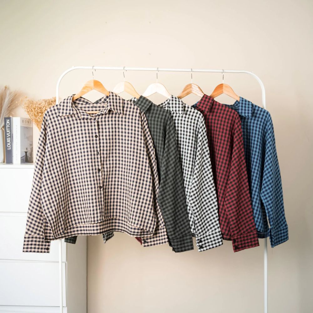 Elsie Plaid Batwing Top
