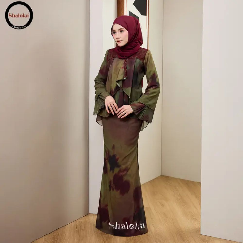PRE ORDER | EvaRose Kurung Doll Printed Chiffon Lace Moden