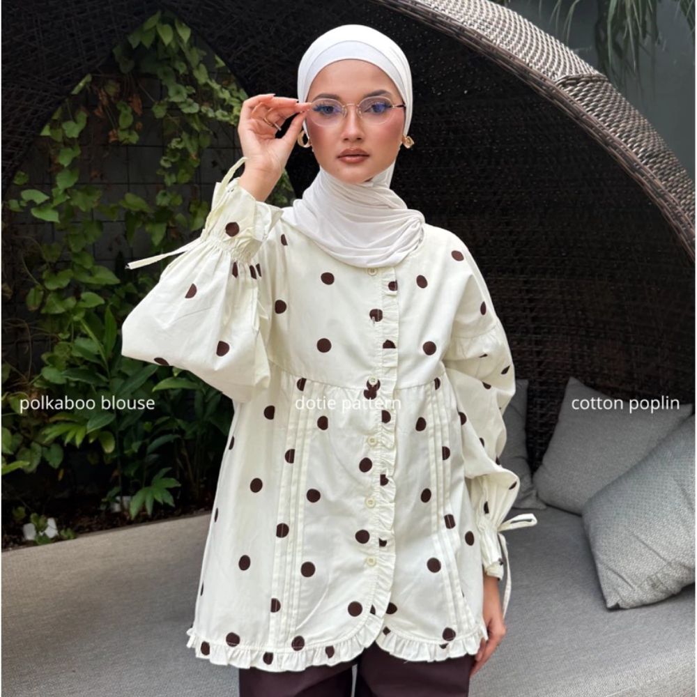 Polka Dot Poplin Blouse