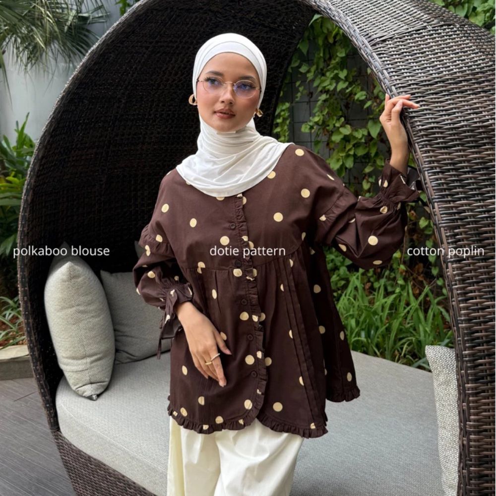 Polka Dot Poplin Blouse