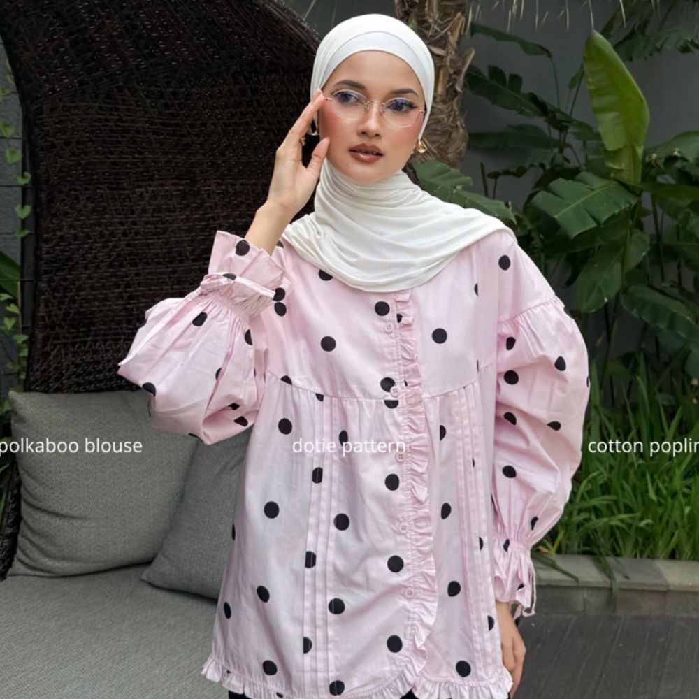 Polka Dot Poplin Blouse