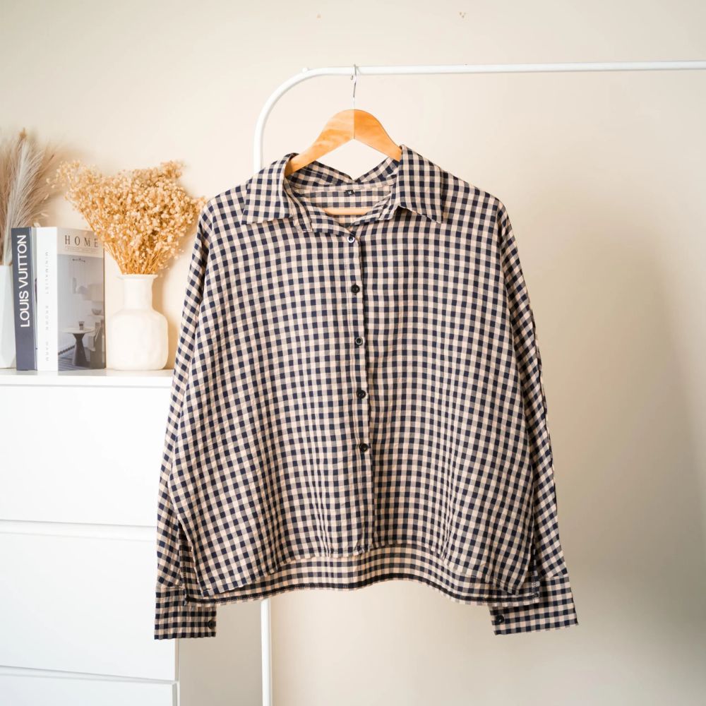 Elsie Plaid Batwing Top