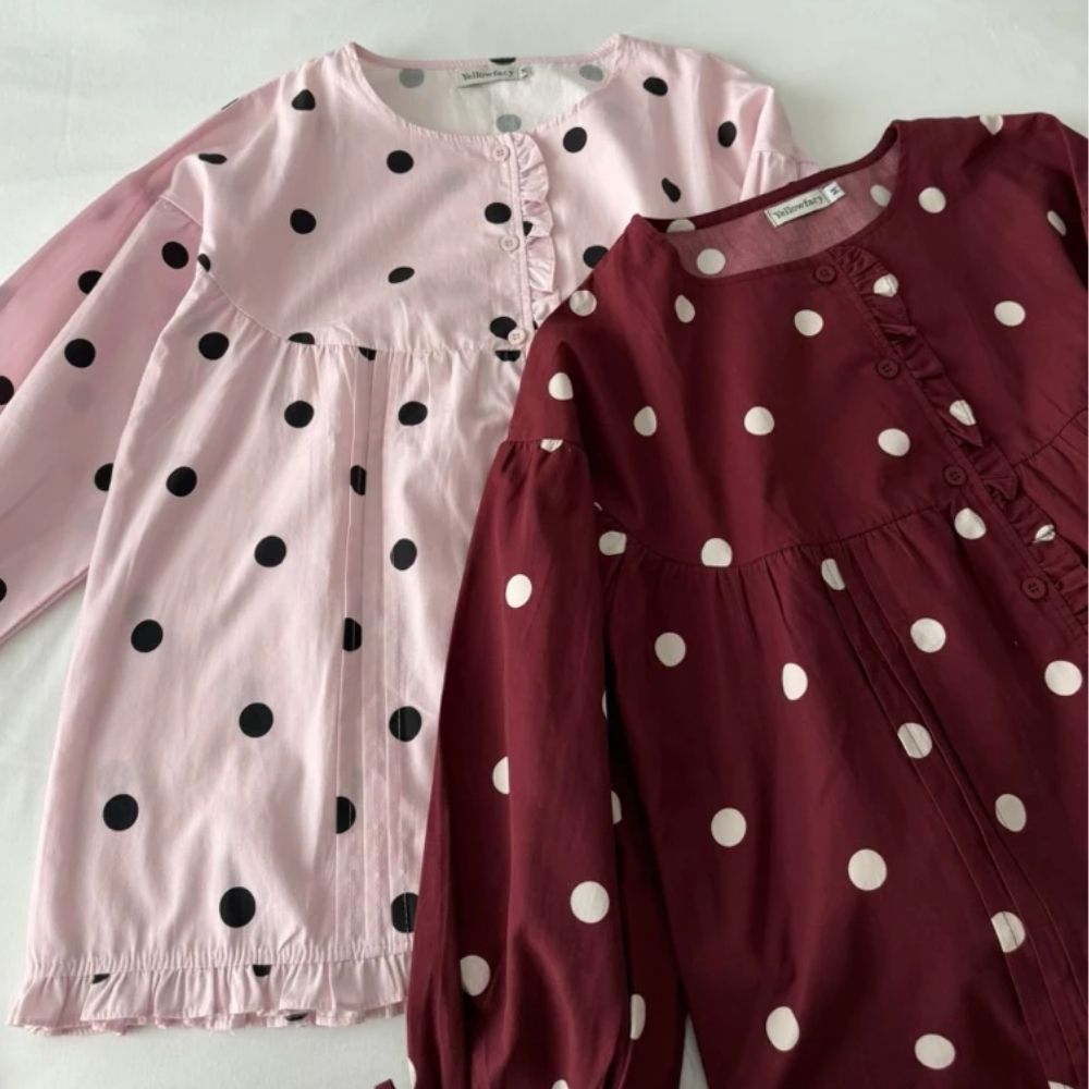 Polka Dot Poplin Blouse