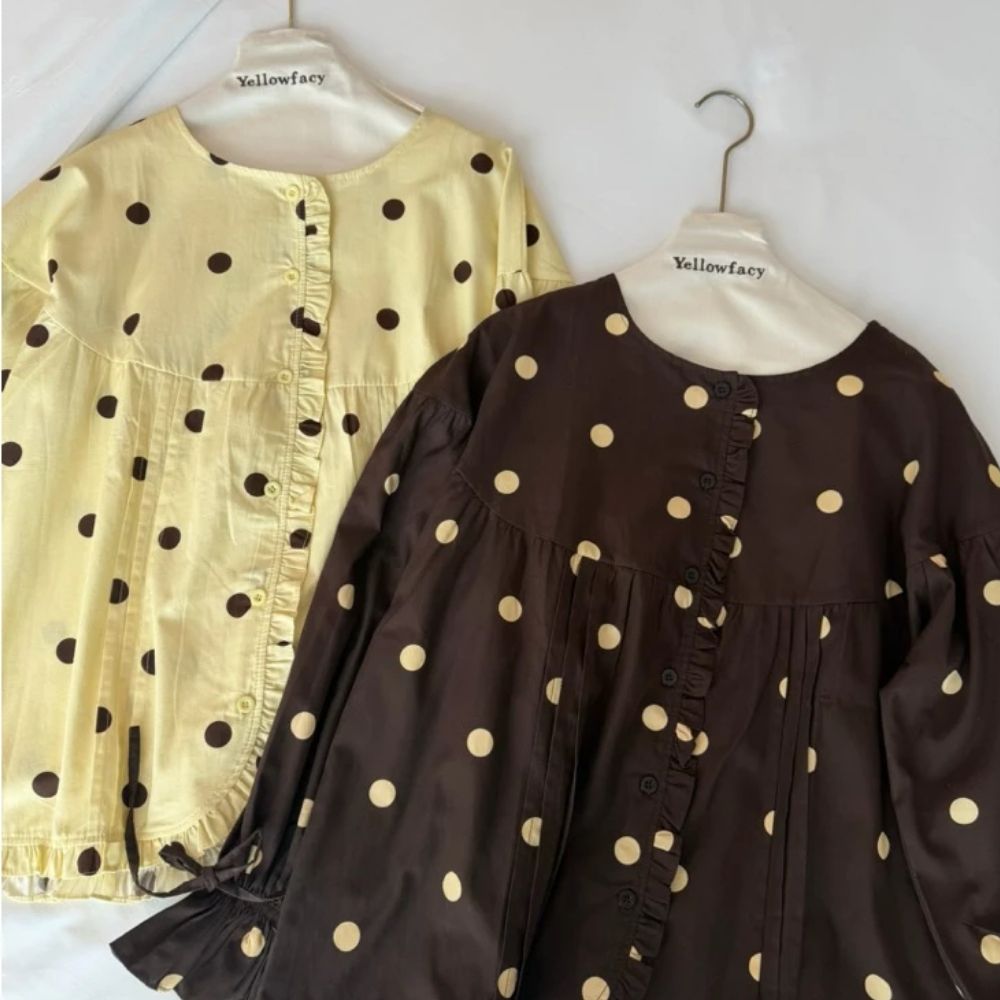 Polka Dot Poplin Blouse