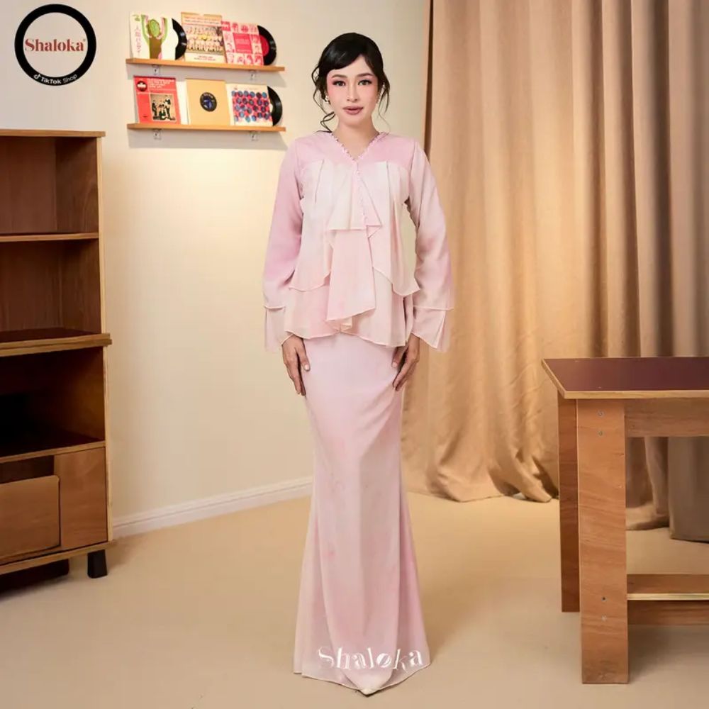 PRE ORDER | EvaRose Kurung Doll Printed Chiffon Lace Moden