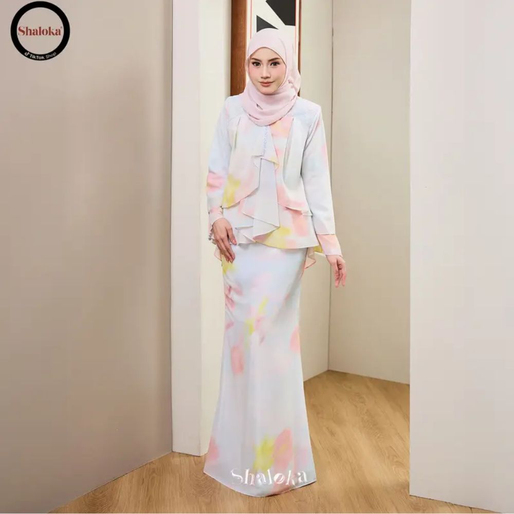 PRE ORDER | EvaRose Kurung Doll Printed Chiffon Lace Moden