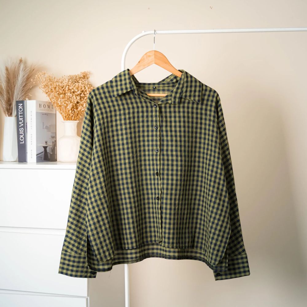 Elsie Plaid Batwing Top