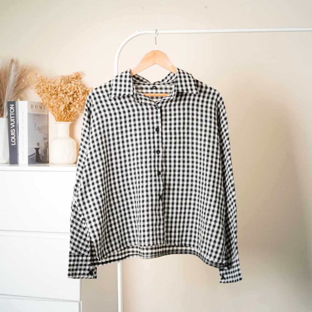 Elsie Plaid Batwing Top