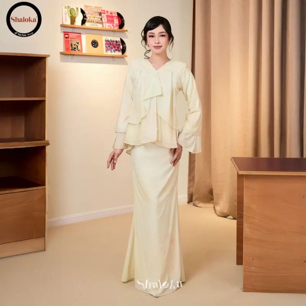 PRE ORDER | EvaRose Kurung Doll Printed Chiffon Lace Moden