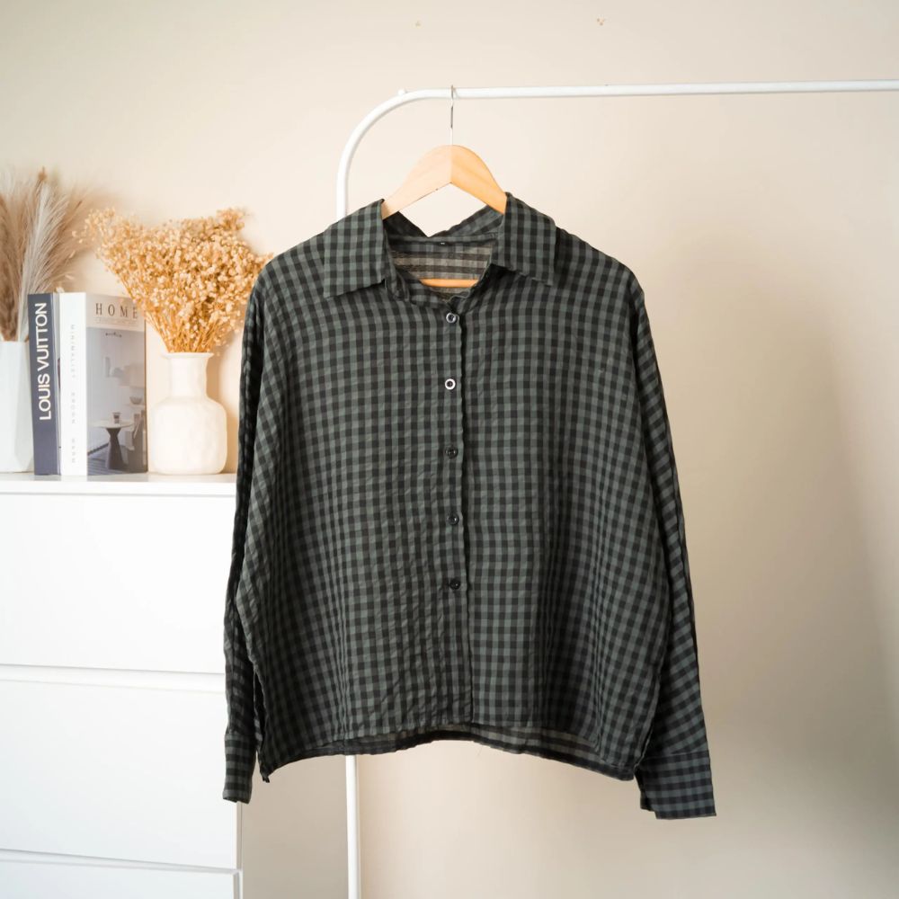 Elsie Plaid Batwing Top