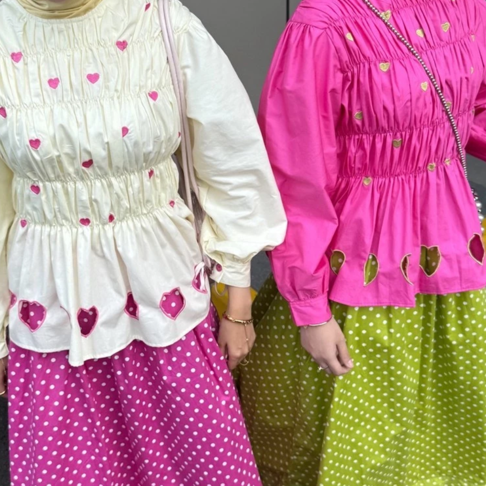 Love Embroidery Poplin Blouse
