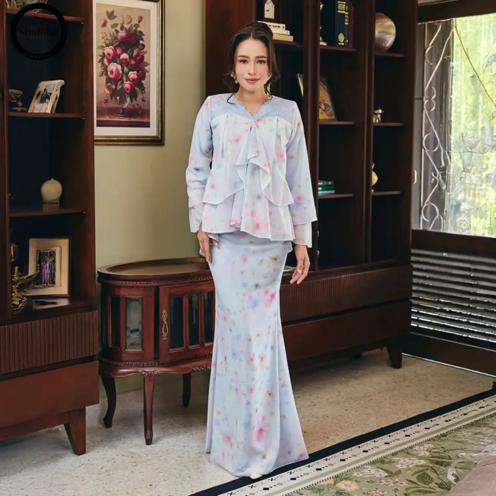 PRE ORDER | EvaRose Kurung Doll Printed Chiffon Lace Moden