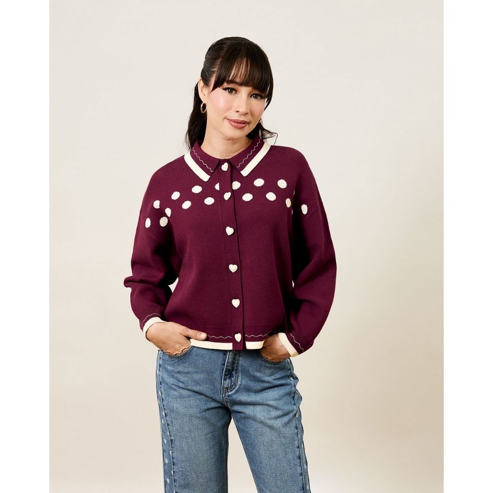 Darling Dot Knit Cardigan