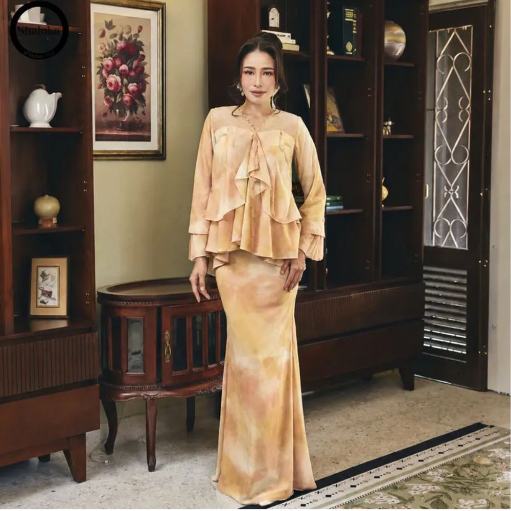 PRE ORDER | EvaRose Kurung Doll Printed Chiffon Lace Moden