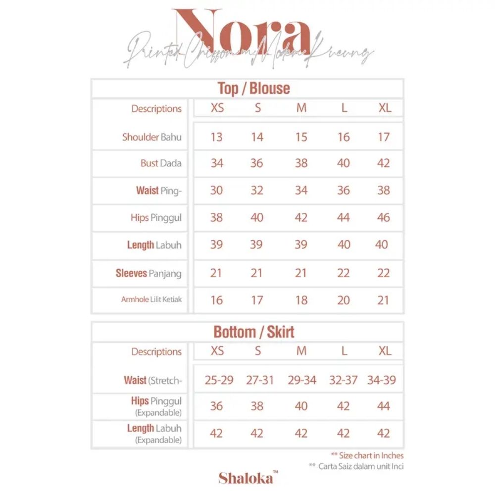 PRE ORDER | Nora Kurung Labuh Printed Chiffon Lace Moden